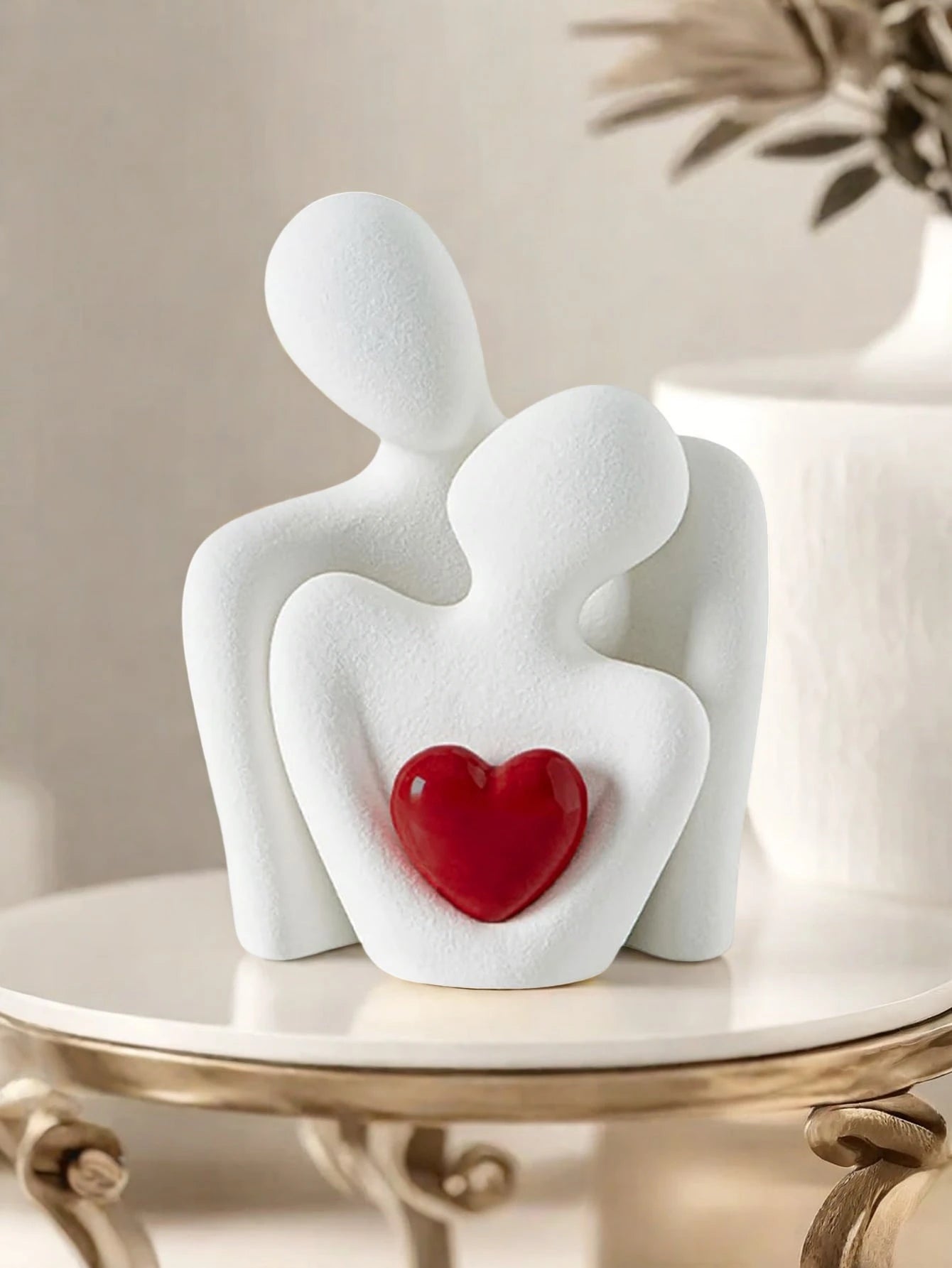 Gold-Plated Heart-Shaped Abstract Art Decor