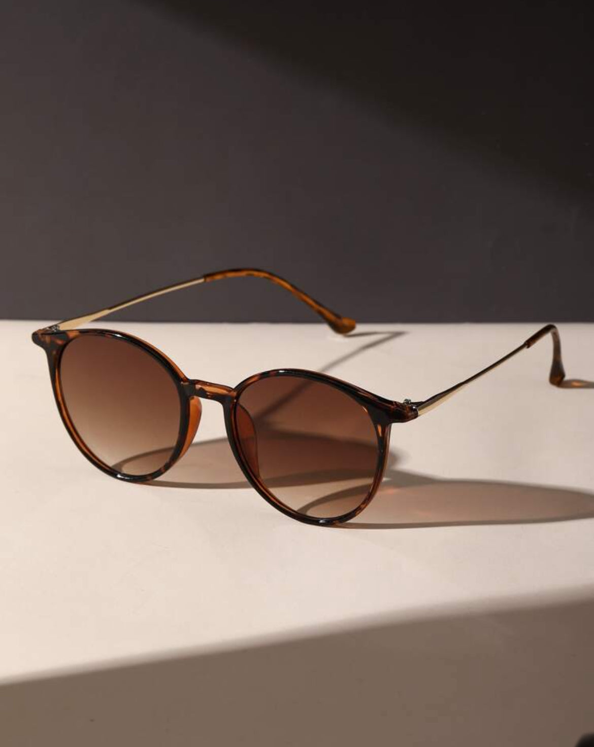 Pair Women's Casual Plastic Leopard Print Round Glasses