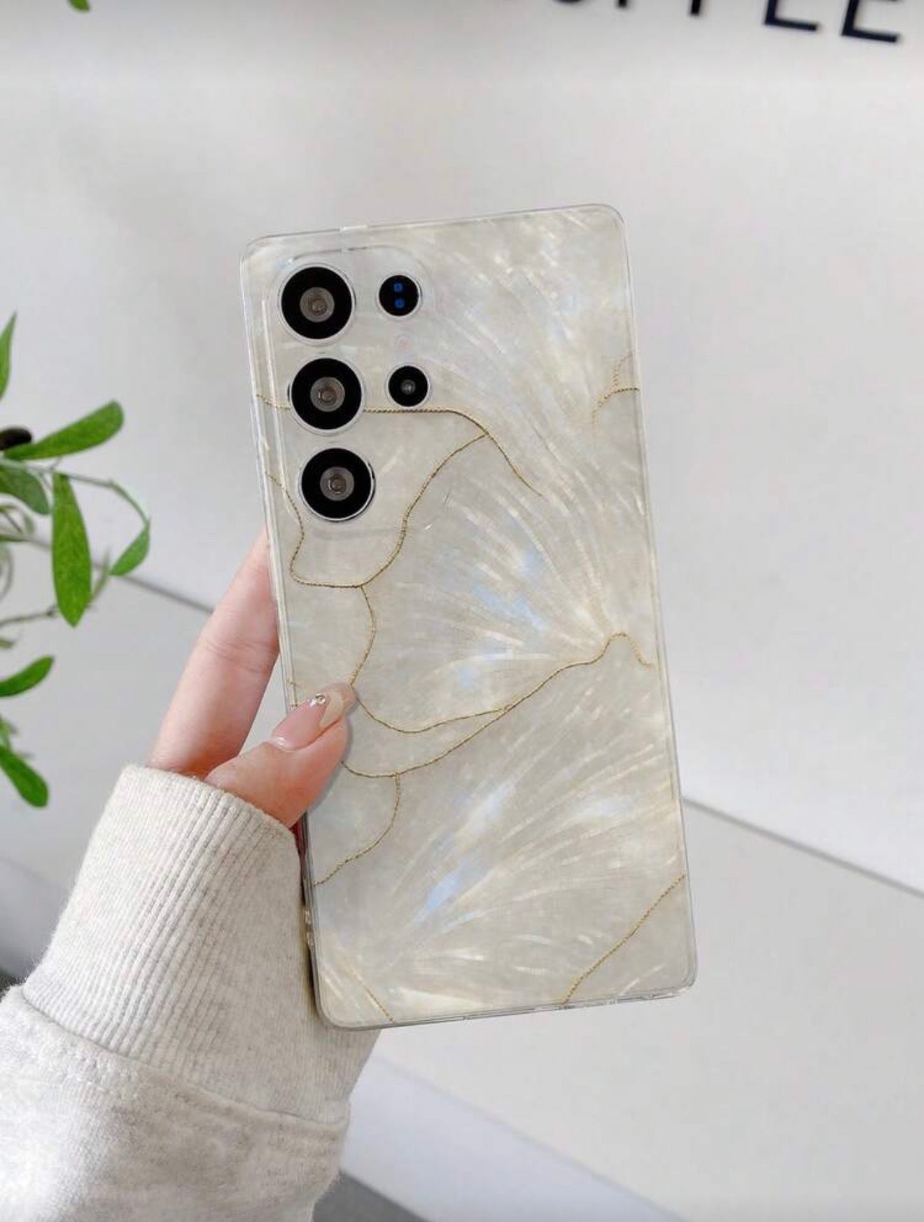 1pc Minimalist Shell & Marble Pattern
Transparent Soft TPU Phone Case
