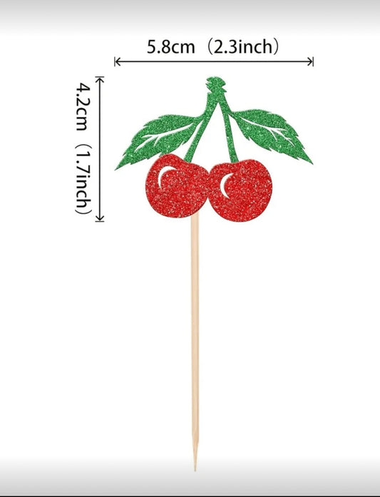Cherry Cupcake Toppers
4.98 (100+) >
Red Glitter Fruit Theme Sweet Cherry Cupcake Picks For Cherry Theme Birthday Party Cake