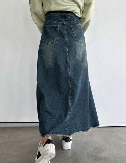 Dazy Star Women's Frayed
Denim Skirt Jeans Skirt