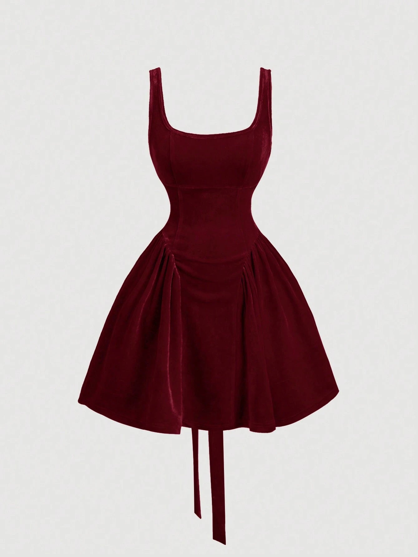 Women's Vintage Velvet Red Christmas Dress