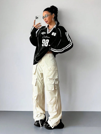 oversized long-sleeve  T-shirt