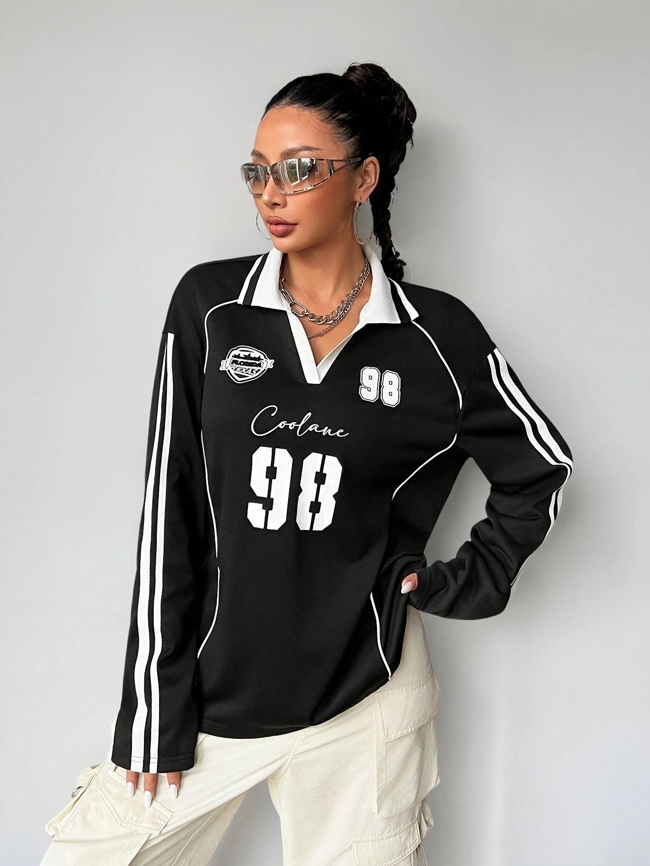 oversized long-sleeve  T-shirt