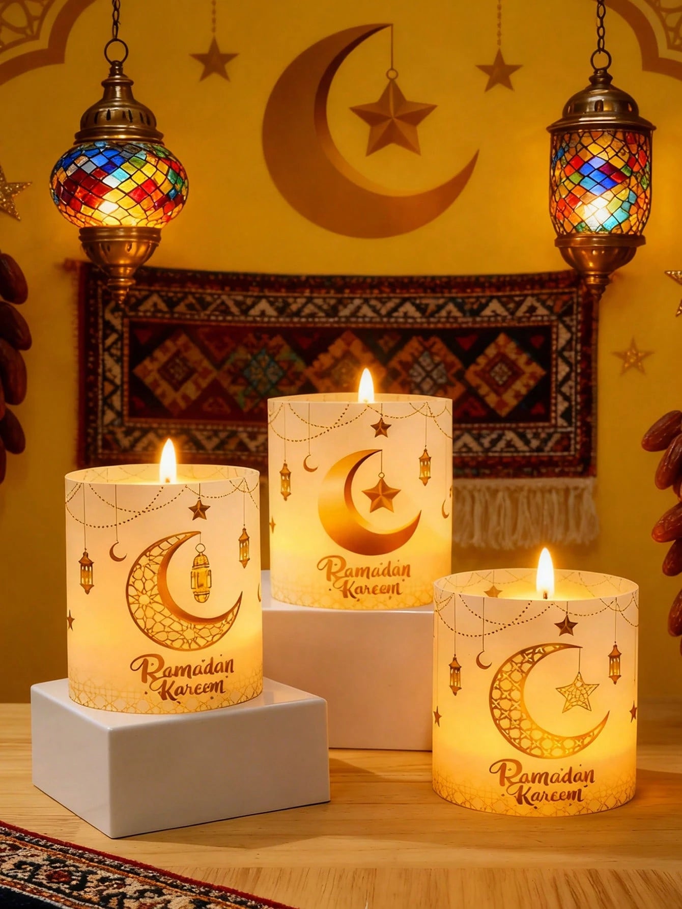 Ramadan White & Gold Lantern Shades