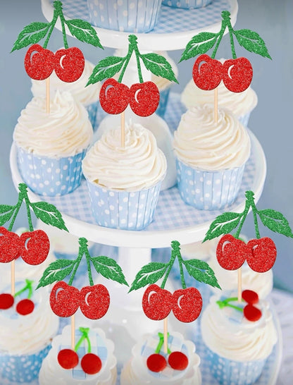 Cherry Cupcake Toppers
4.98 (100+) >
Red Glitter Fruit Theme Sweet Cherry Cupcake Picks For Cherry Theme Birthday Party Cake