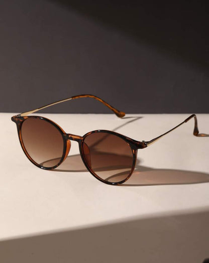 Pair Women's Casual Plastic Leopard Print Round Glasses