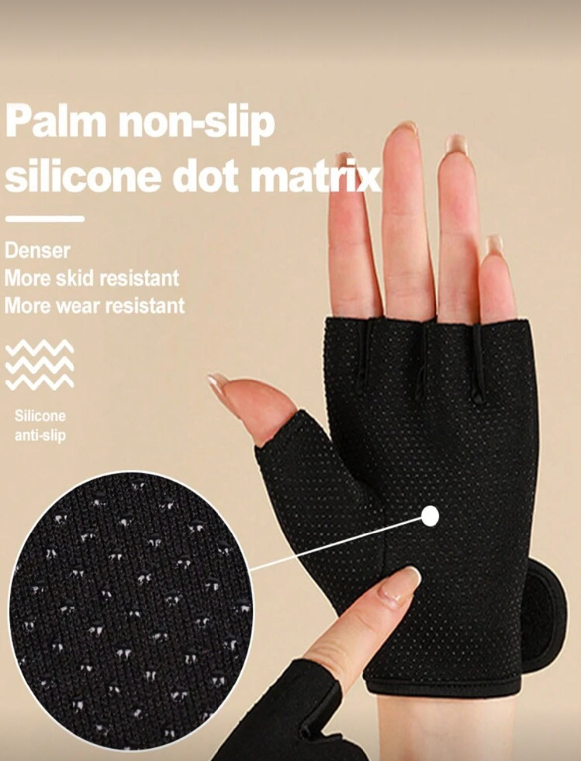 1 Pair - Unisex Fingerless Cycling Gloves