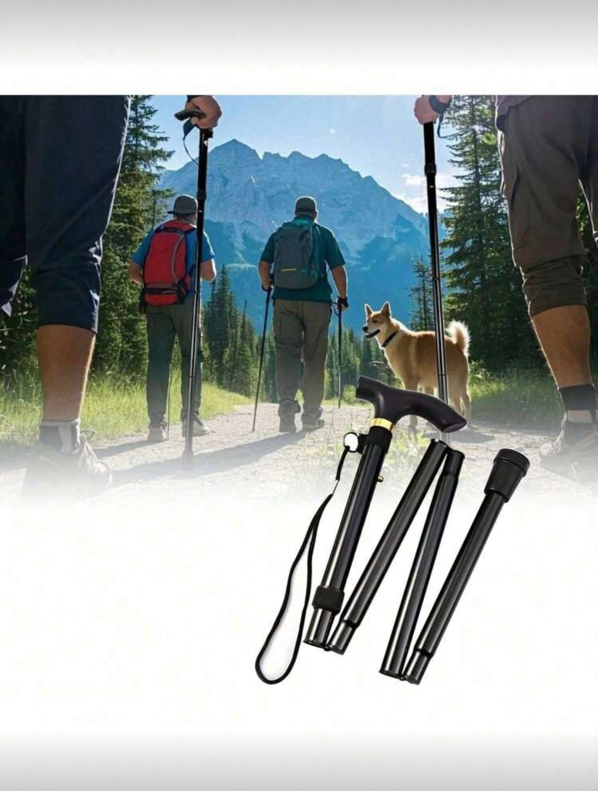 1pc Adjustable Aluminum Walking
Canes - Foldable Lightweight Travel Stick With Ergonomic Handle & Anti-Slip Rubber Tip