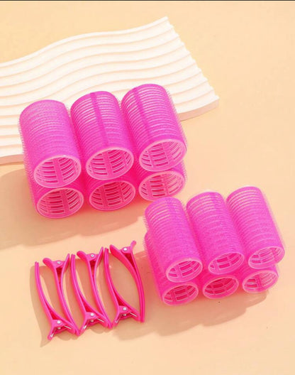 18pcs Large Size Curling Rods Set, With Clips