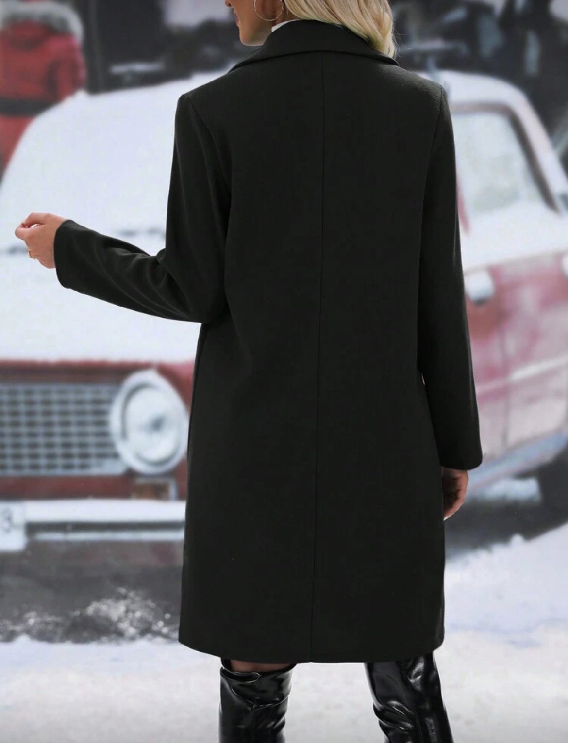 EMERY ROSE Lapel
Neck Double Breasted Overcoat Fall
Winter Cloth For Women
