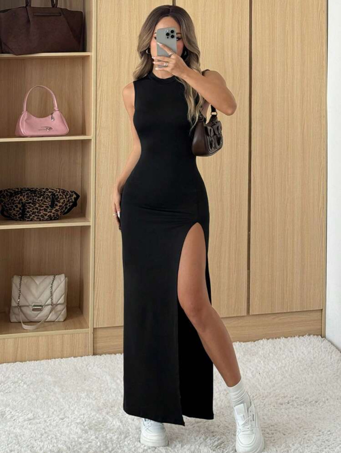 SHEIN EZwear Ladies Elegant Casual Slit Dress