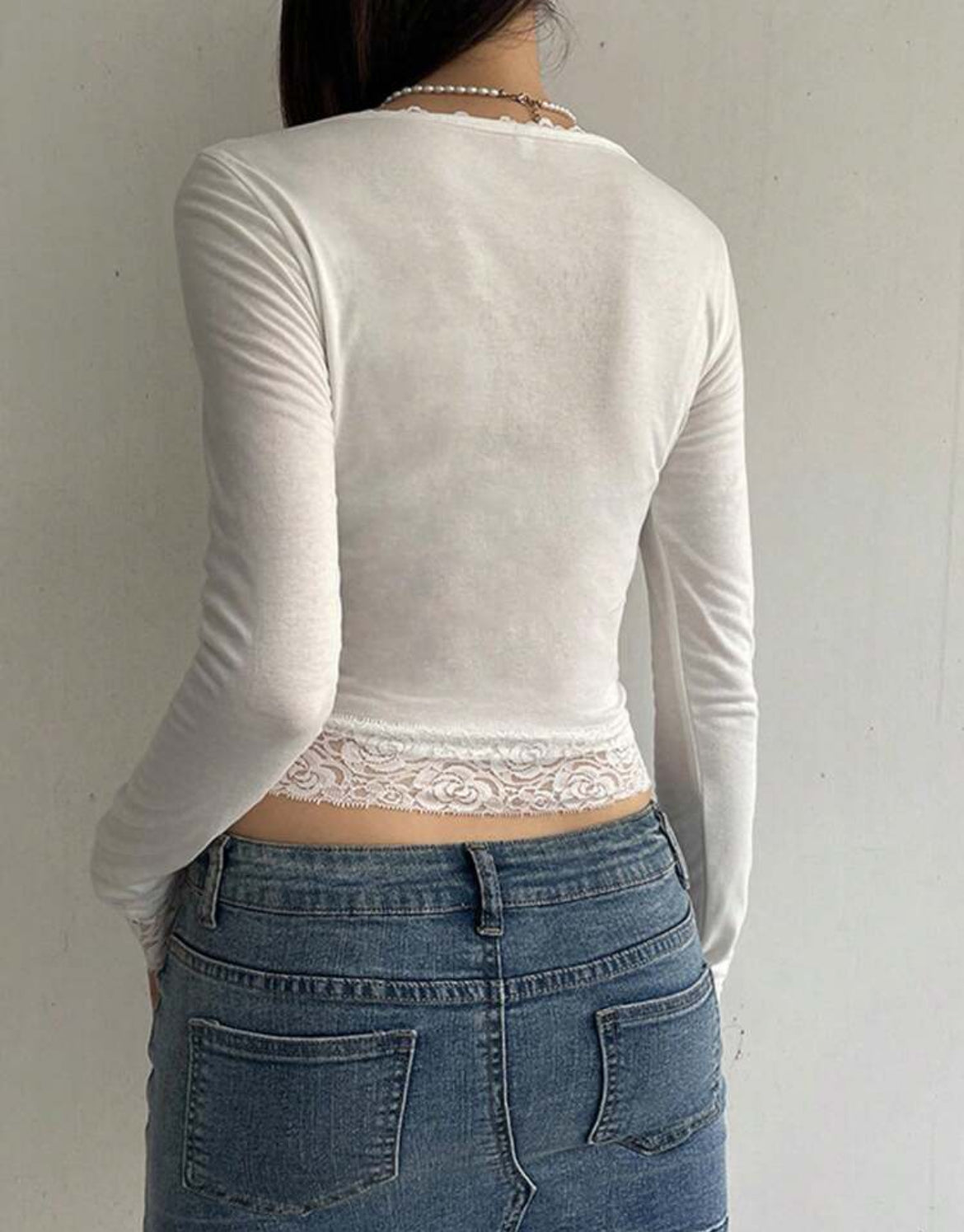 INAWLY Spring Contrast Lace Slim Fit Square Neck Long Sleeve T-ShirtTop
Fall Cloth For Women