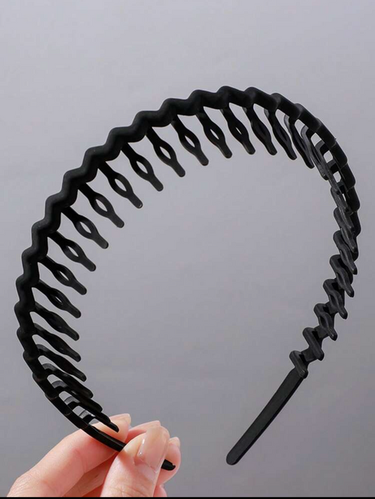 1pc Women 14.96in Thin
Lightweight Solid Color Black/Beige/ Brown Anti-Slip Plastic Headbands