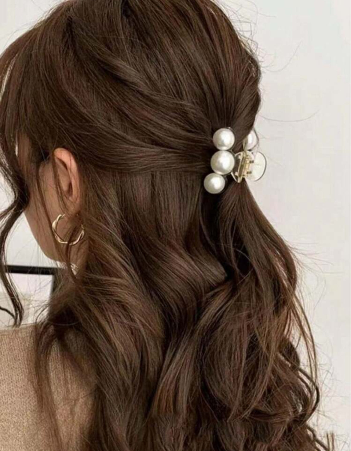 1pc Elegant And Lovely Faux Pearl Hair Claw For Side Bangs And Back Head Summer Claw Clips Hair Clips Hair Jaw Clip Hair Clamps Hair Clutch Hair Catcher Clip, School Stuff