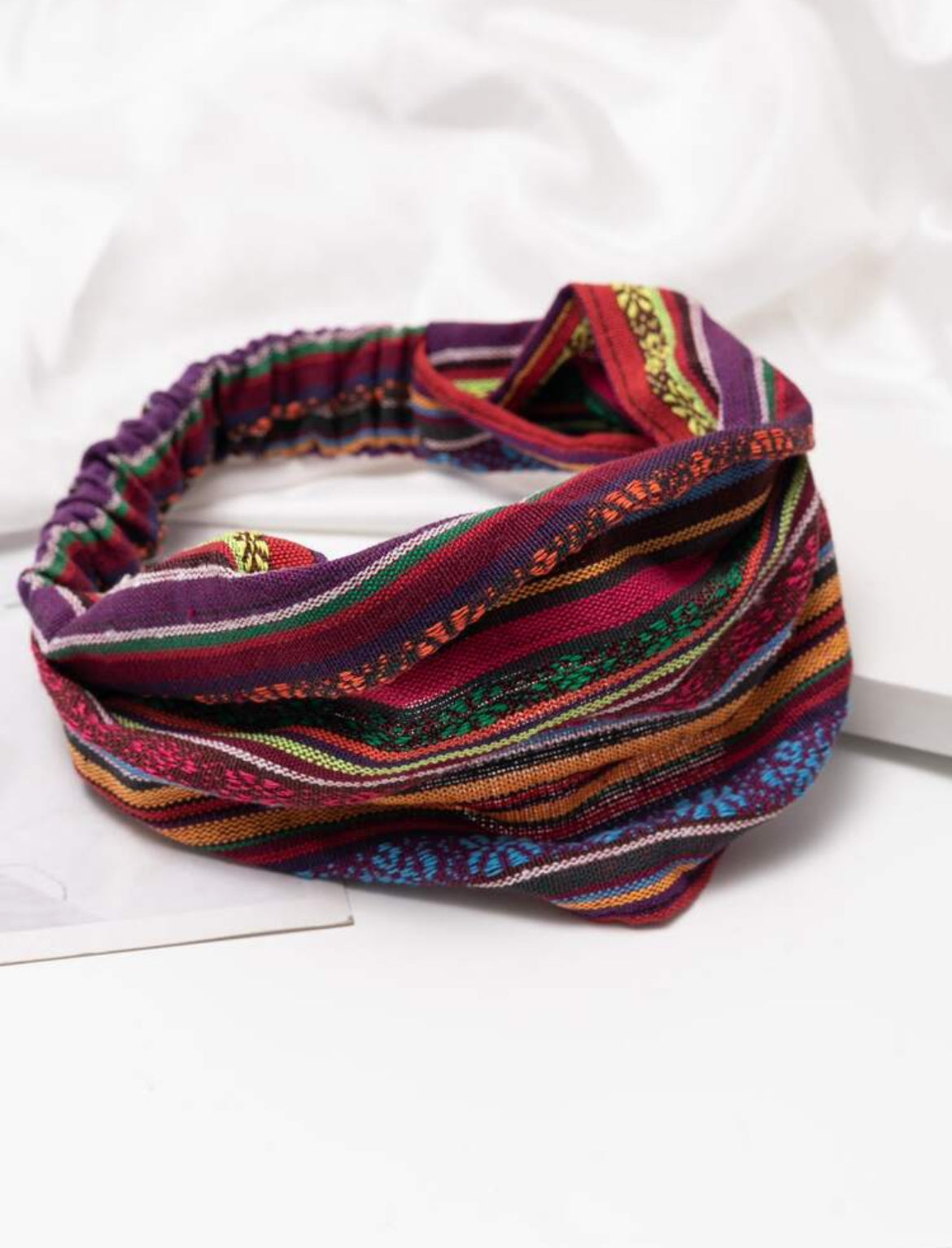 1pc Fabric Striped Wide Headband