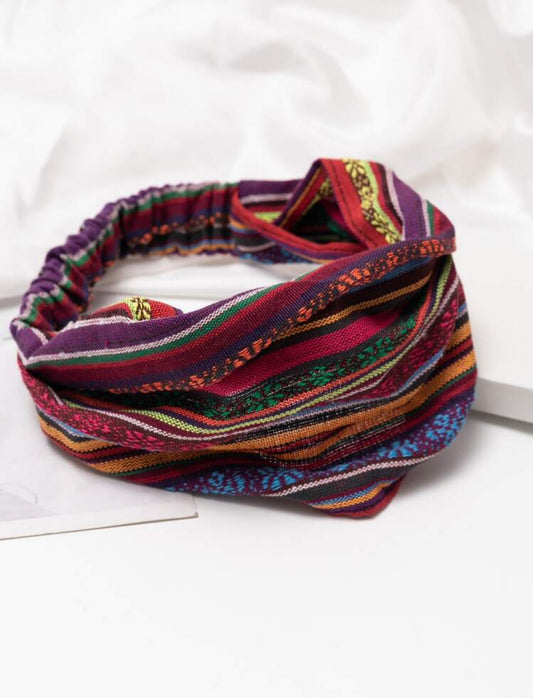 1pc Fabric Striped Wide Headband