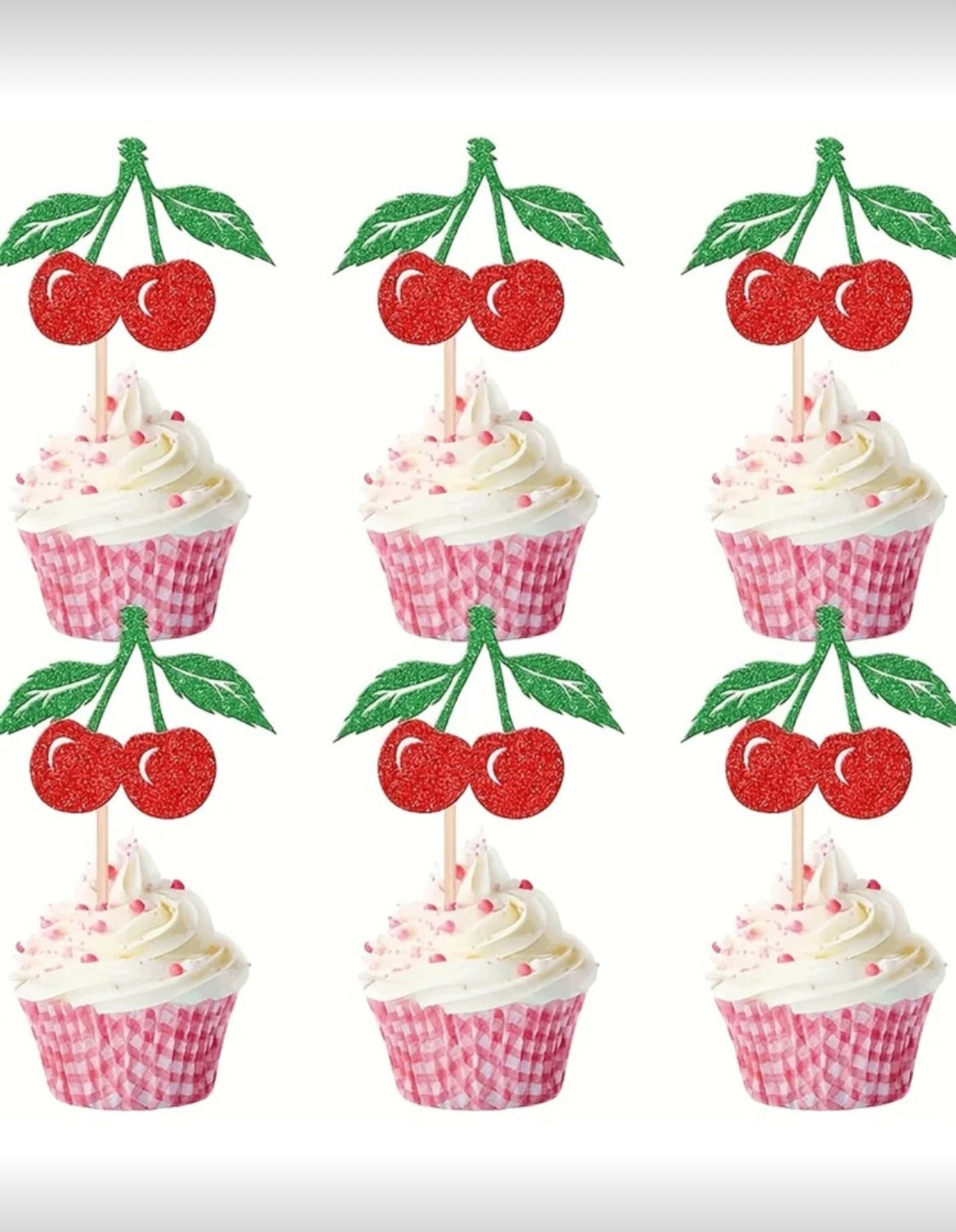 Cherry Cupcake Toppers
4.98 (100+) >
Red Glitter Fruit Theme Sweet Cherry Cupcake Picks For Cherry Theme Birthday Party Cake