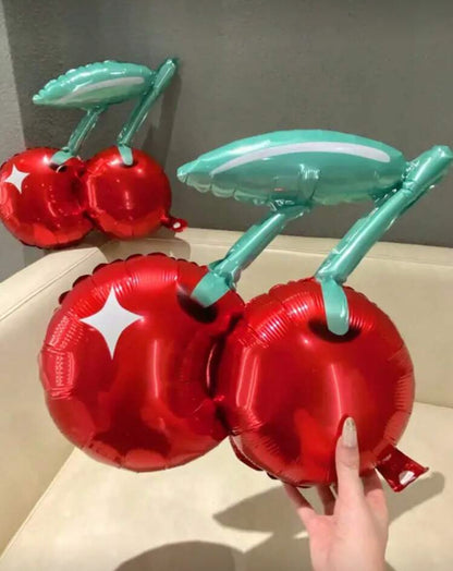5pcs Red Cherry Foil Balloons