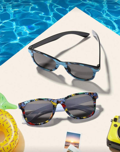 2 PCS Boys Girls 4-10Y Acrylic Cartoon Dinosaur Printed Square
Fashion Glasses Suitable For Daily Outing And Holiday Gift Use