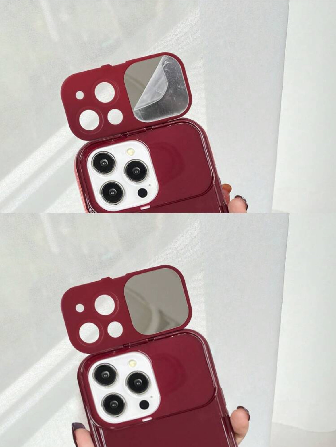 1pc Heart-Shaped Mirror Stand TPU
Phone Case Protective Cover
Compatible With IPhone