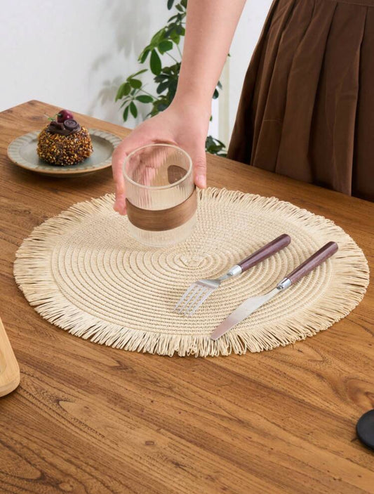 4pcs Bohemian Style Round Paper Placemats