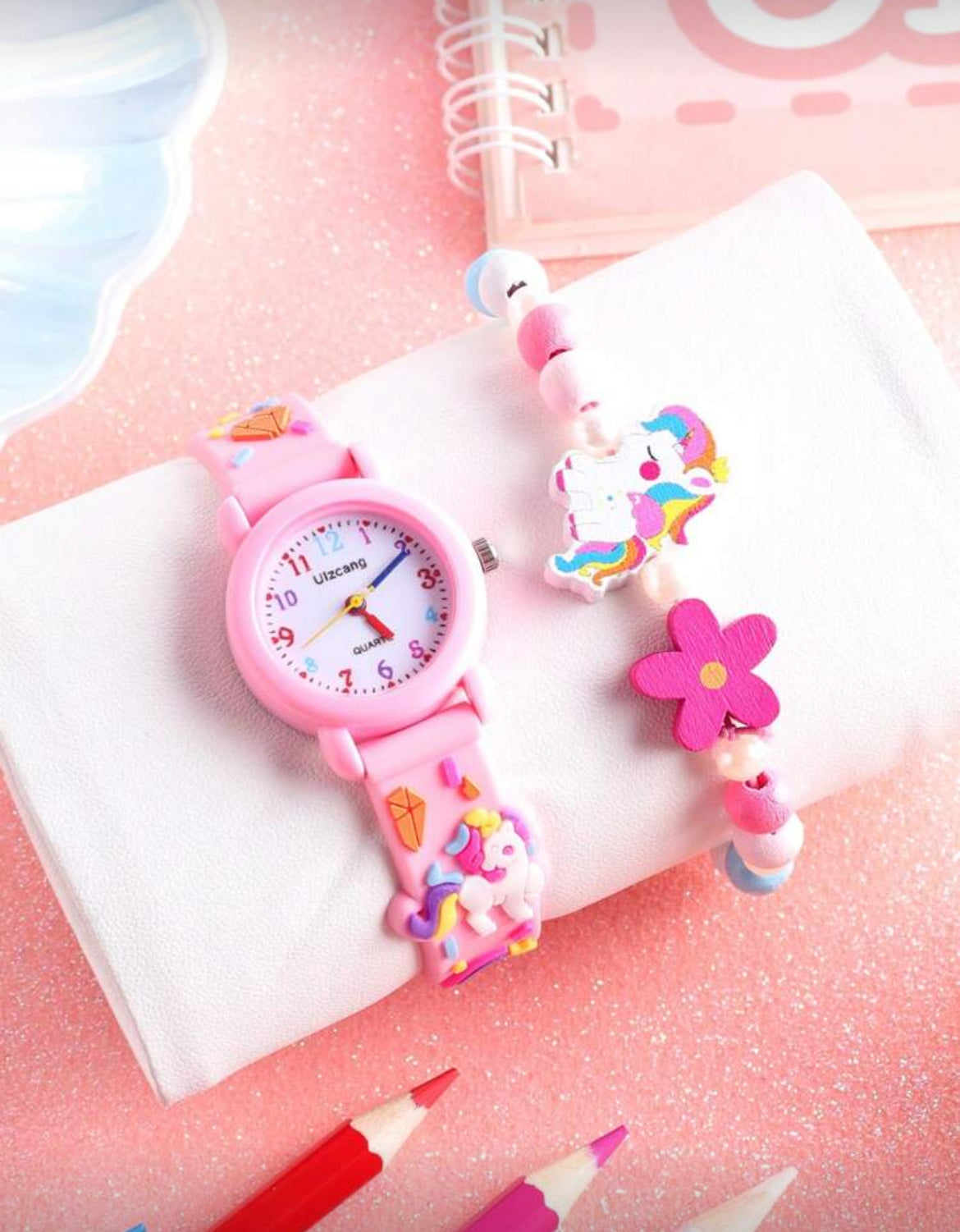 1pc Cute Unicorn Decorated Round
Quartz Watch