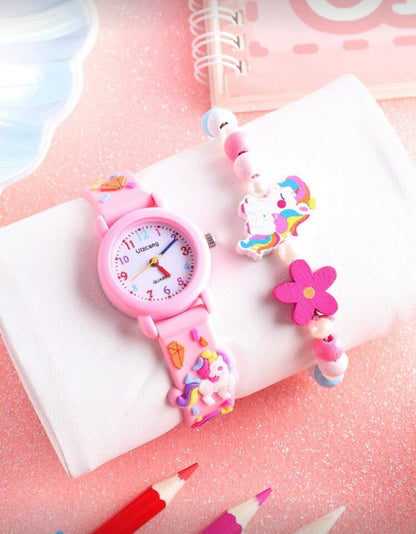 1pc Cute Unicorn Decorated Round
Quartz Watch