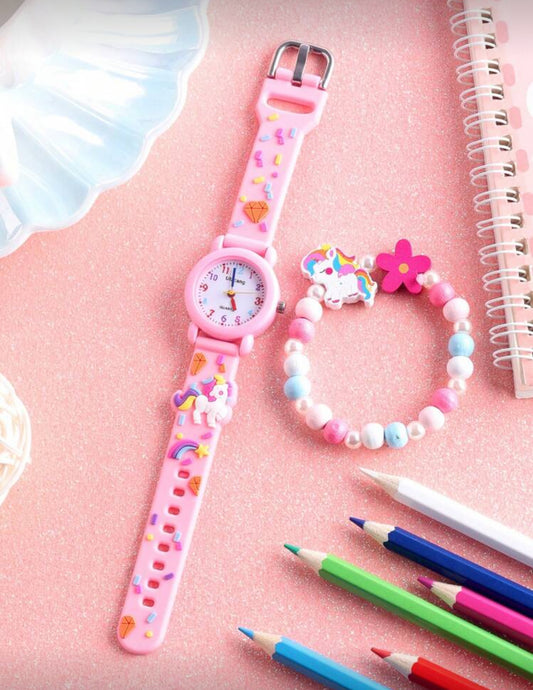 1pc Cute Unicorn Decorated Round
Quartz Watch