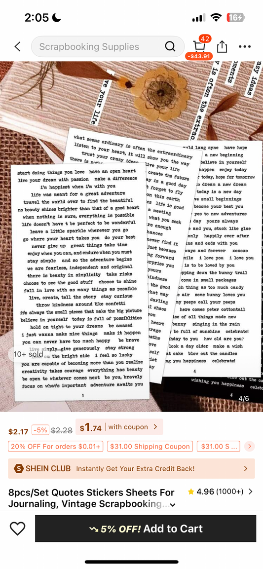 8pcs/Set Quotes Stickers Sheets For Journaling,
