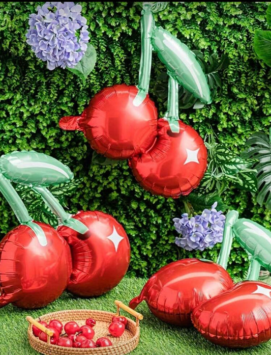 5pcs Red Cherry Foil Balloons