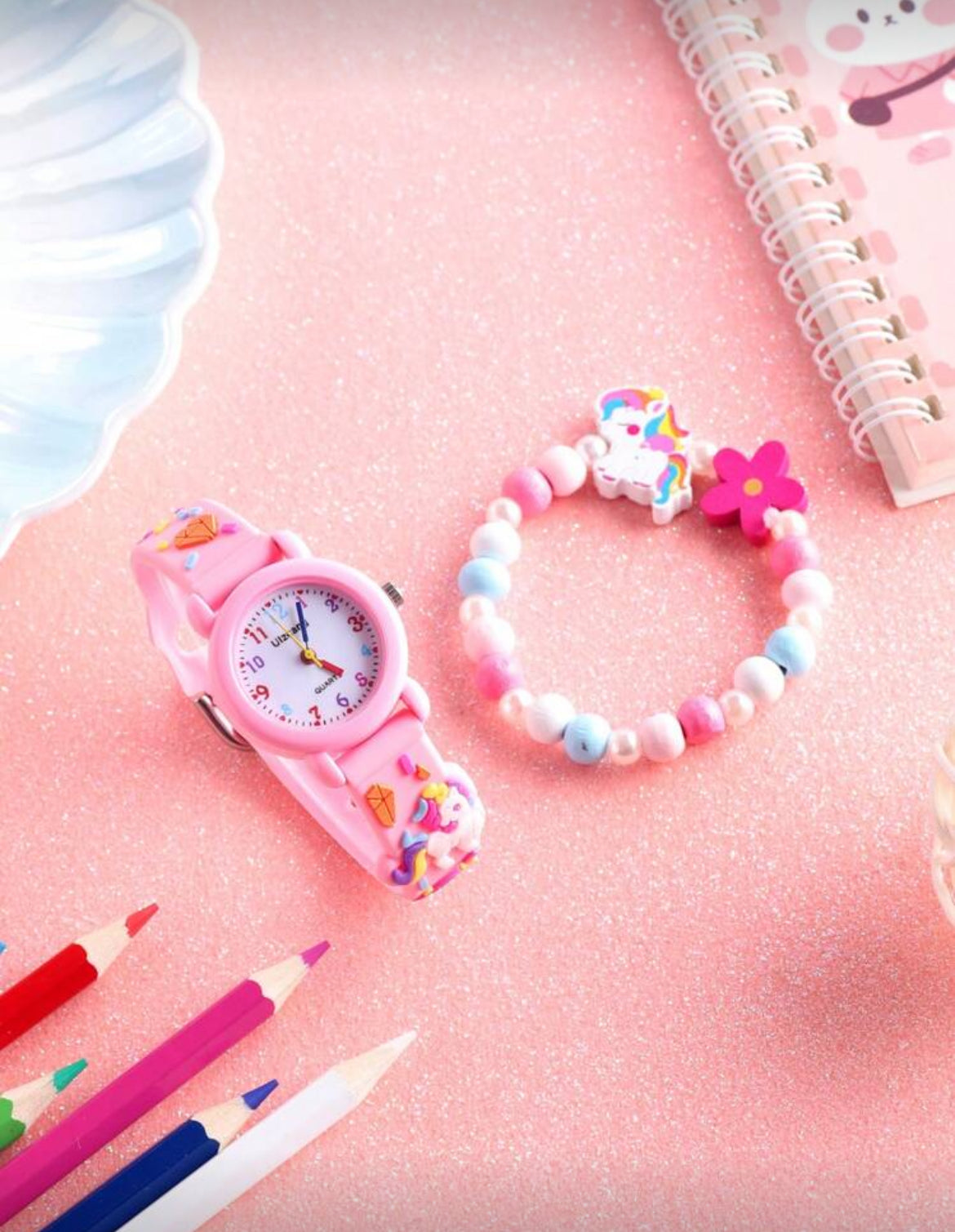 1pc Cute Unicorn Decorated Round
Quartz Watch