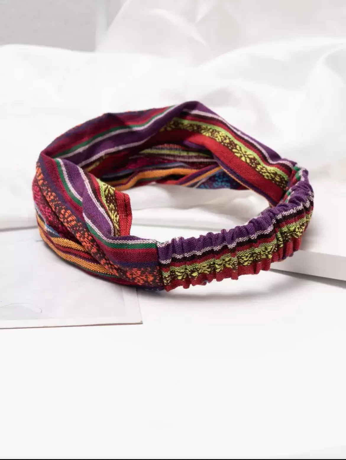 1pc Fabric Striped Wide Headband